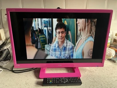 Alba LE-24GY15-T2 24 Pink LED TV with Built-In DVD Player and New Remote Working - Image 1 of 4