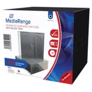MediaRange 25er-Pack CD-Slimcases für 1 Disc mit schwarzem Tray - Bild 1 von 1