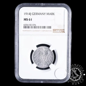 1914 - 1 MARK - Wilhelm II - ALEMANIA - Hamburgo - NGC MS61 - Imagen 1 de 2