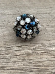 Anello a Cupola in Cristallo Regolabile Sorrelli - Pietre Chiare e Blu - Foto 1 di 6