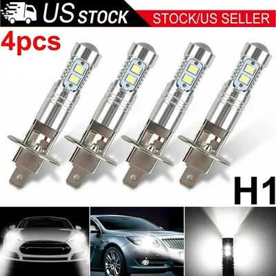 4x H1 LED Headlight Kit High Low Beam Fog Driving Bulbs 6500K White Super Bright - Image 1 of 4