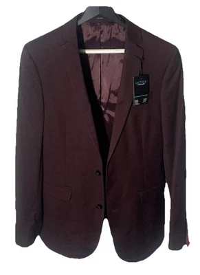 J Ferrar Suit Jacket Men 40 Long Slim Dark Red Ultra Comfort Stretch MSRP $190 - Image 1 of 4