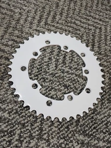 44 Tooth Chainring White 110/130 BCD 5 Bolt Old School Bmx - Picture 1 of 1