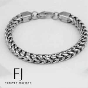 Men's 8.5" Stainless Steel 6mm Franco Chain Bracelet High Polish.Box - Picture 1 of 2