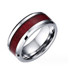 Open Ring Heart Grain Titanium Ring Three Layer Set Wood Ring for Men 6