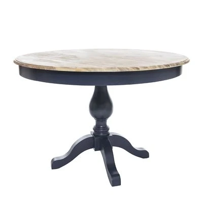 STATEMENT FURNITURE Florence large pedestal dining table,Navy blue round dining table with 2 drawers