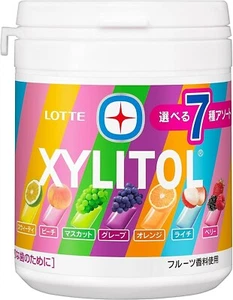 Lotte XYLITOL Gum 7 kinds Fruits flavor Bottle type 143g from Japan new - Picture 1 of 4