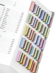 Repositionierbare Bibeltabs, Großdruck Index Tabs für Studienbibel, Pastell - Bild 1 von 12