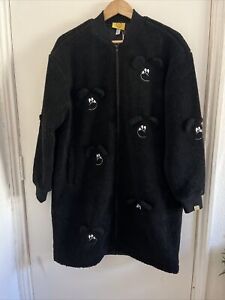 Lazy Oaf Coat With Bears and Bear Ears In Black Size Small BNWT