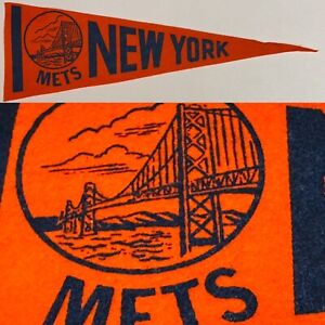 1960’s Vintage NY New York Mets Mini Pennant Baseball 4.5x15  NYC Metropolitan