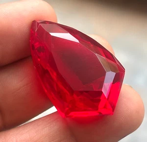 64 Ct Natural Certified Blood Red Ruby Flawless Fancy Cut For pendant BIG SIZE - Picture 1 of 17