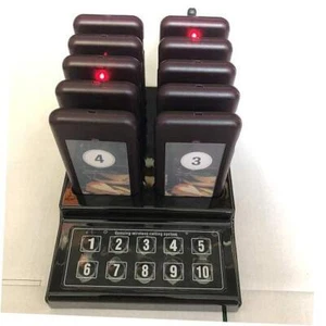 10 Pager Summer 1 Tastatur Warteschlangennummer Anruf Wireless Anrufsystem Warteschlangenanruf - Bild 1 von 8
