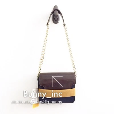 NWT H&M Genuine Leather Box Shoulder Bag Snake Embossed Flap Metal Chain Strap - Image 1 of 4