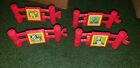 Lot Of 4 Fisher Price Little People Zoo Replacements:  Red Fence