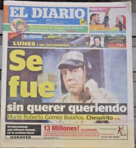 Roberto Gomez Bolanos Chespirito Dead El Diario Tribute 29.11.2014 Spanish Paper - Bild 1 von 3