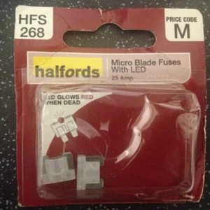 Halfords LED Micro Blade Sicherungen 25A klar (Paar) - Bild 1 von 3