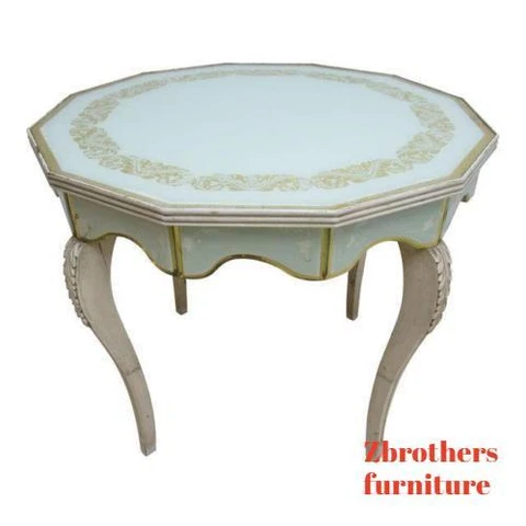 Vintage Custom French Regency Venetian Glass Dinette Dining Game Table Cover