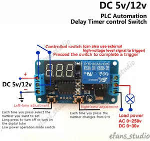 DC 5V 12V LED Display Time Delay Turn off/on Control Switch Timer Relay Module - Picture 1 of 7