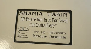 SHANIA TWAIN (IF YOURE NOT IN IT FOR LOVE) I'M OUT OF HERE! REVIEW SCREENER VHS - Picture 1 of 5