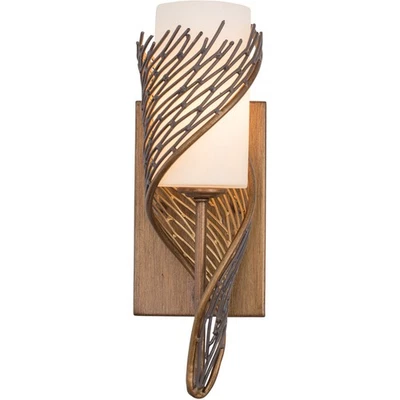 Aplique de pared de flujo Varaluz 240K01HO luz de pared en mineral martillado, izquierda Foto 1 de 4