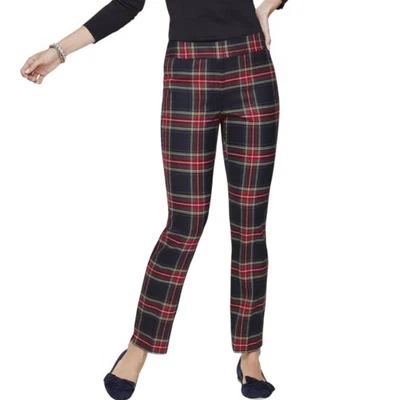 Pantalones al tobillo Talbots Hampshire 8 Petite 31x26 tartán a cuadros mezcla de lana Navidad Foto 1 de 4