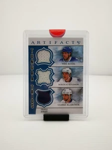 2012 Upper Deck Artifacts Tundra Trios Jerseys Blue Phil Kessel Nikolai Kulemin - Picture 1 of 8