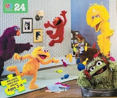 Sesame Street Puzzle 1996 CTW 24 pc Elmo Big Bird Zoe Telly 12x15 Complete Good - Image 1 of 4