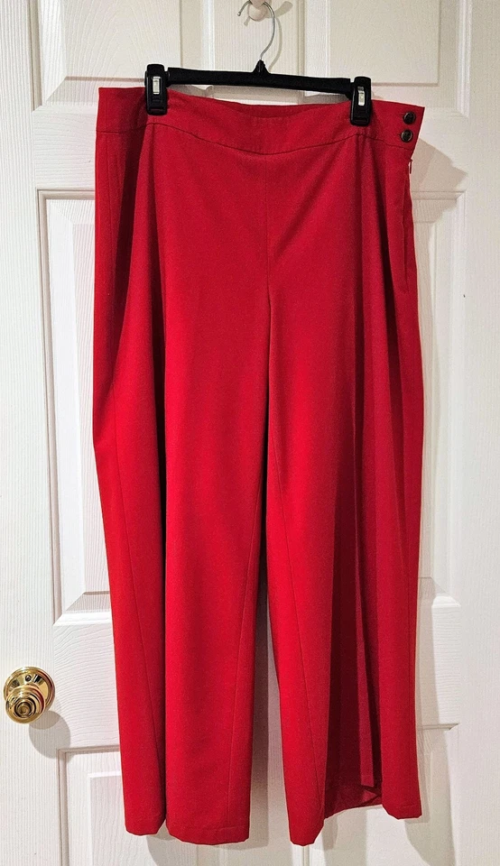 Pantalones Ralph Lauren Forrados Pierna Ancha Rojo Para Mujer Talla 14 Náutico Vacaciones Festivas  Foto 1 de 4