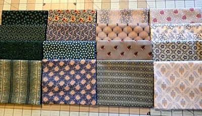 Quilt Shop Calidad 16 FQs 4 Yardas Tela Algodón Guerra Civil Repro Surtido Teales Foto 1 de 4