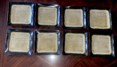 "Juego de 8 platos cuadrados ámbar BAUM Galaxy excelente estado 6"" cuadrados" Foto 1 de 4