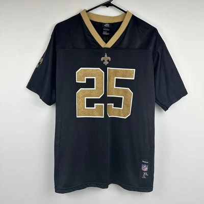 Ropa del equipo NFL Reebok Youth New Orleans Saints Reggie Bush 25 camiseta negra XL Foto 1 de 4
