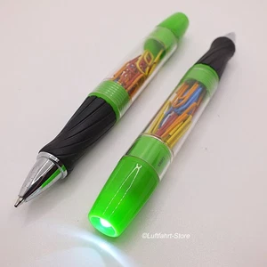 5 Stück Kugelschreiber mit Taschenlampe und Büroklammern, verschiedene Farben - Bild 1 von 21