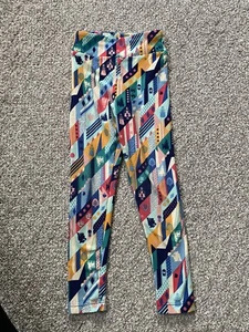 Lularoe leggings girls S/M Snow White geometric castle - Picture 1 of 7