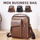 Solid Shoulder Bag PU Leather Business Bag Casual Men's Small Messenger Bag