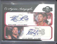 2008-09 Topps Co-Signers Basketball Dual Autograph Derrick Rose Michael Beasley