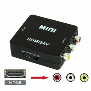 1080P Mini HDMI To RCA Audio Video AV CVBS Composite Converter Adapter For TV US - Picture 1 of 5