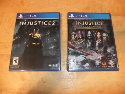 INJUSTICE GODS AMONG US & 2 PLAYSTATION 4 PS4 VIDEO GAME NEAR MINT TESTED - Image 1 of 4