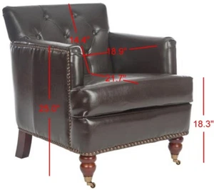 Safavieh  Club Chair W/ Brass Nail Heads, Reduced Price 2172702882 HUD8212C - Picture 1 of 5