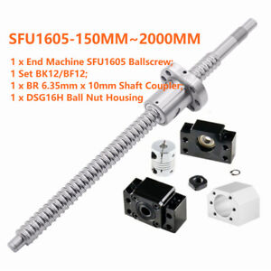SFU1605 Rolled BallScrew Kit L150-2000mm & Ballnut Housing & Coupler & BK/BF12