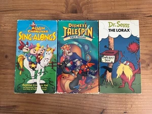 LOT Childrens VHS Tailspin Alvin & The Chipmunks Dr Seuss FULLY TESTED - Picture 1 of 5