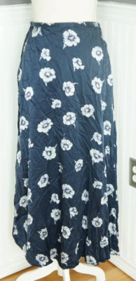 Falda Vintage Limitada 100% Seda Londres París Nueva York Azul Oscuro Talla 8 Azul Oscuro Foto 1 de 4