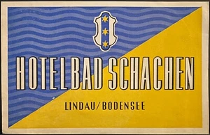 Luggage Label ~ Hotel Bad Schachen Lindau/Bodensee GERMANY Poster Style Label - Picture 1 of 1