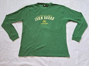 JOHN DEERE GREEN & YELLOW MEN'S PULLOVER SWEATSHIRT SIZE L 60% COTTON - Picture 1 of 5