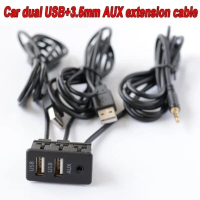 Car  for DASH Panel Flush Mount Dual USB 3.0 Male To Female Extension Cable - Image 1 of 4