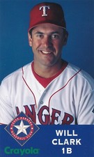 WILL CLARK 1995 Rangers CRAYOLA Postcard #6 RARE - Texas Rangers