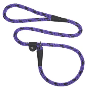 Mendota  Dog Leash  British Style Slip Lead  Black Ice Purple  4, 6 Foot - Picture 1 of 5