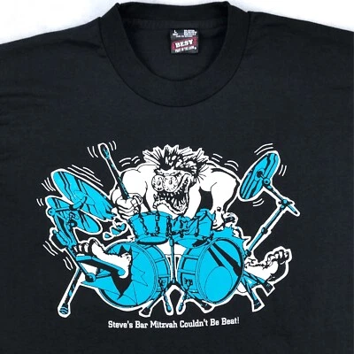 Camiseta de colección STEVE’S BAR MITZVAH COULD’T BE BEAT L horror rock punk baterista Foto 1 de 4