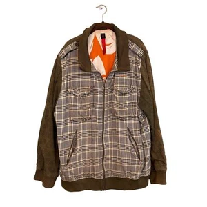 Massive Revolution Jacket Men 3X Green Plaid Reversible Full Zip Pockets Outdoor - Picture 1 of 17