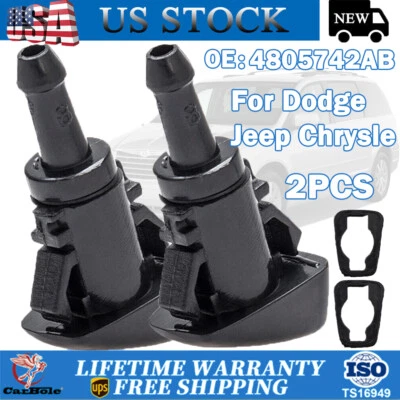 Boquilla de lavado de parabrisas 2 piezas para Chrysler 300 Dodge Charger Ram 2006 2007-2010 Foto 1 de 4
