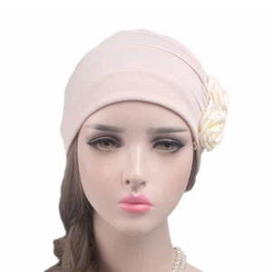 Woman Corrugated Chemo Headband Stylish Hat for Cancer Patient (Beige - Picture 1 of 11